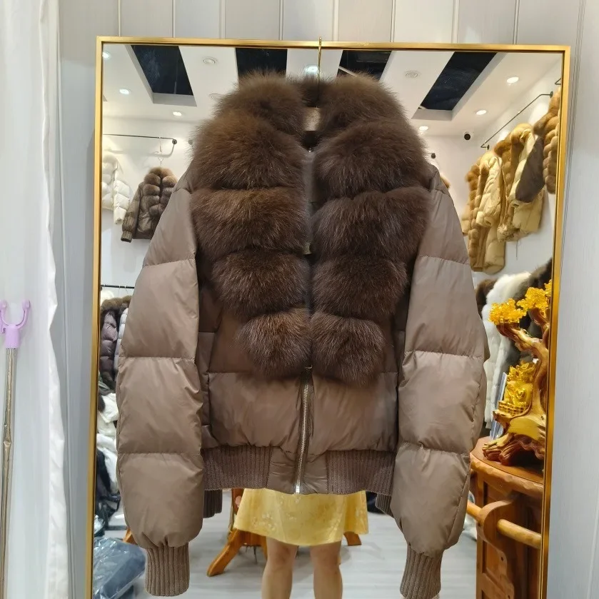 OFTBUY Winter Hooded Coat Women Duck Down Parkas Fox Fur Collar Thick Fashion Jacket with Fur for Women Luxury Short Outerwear
