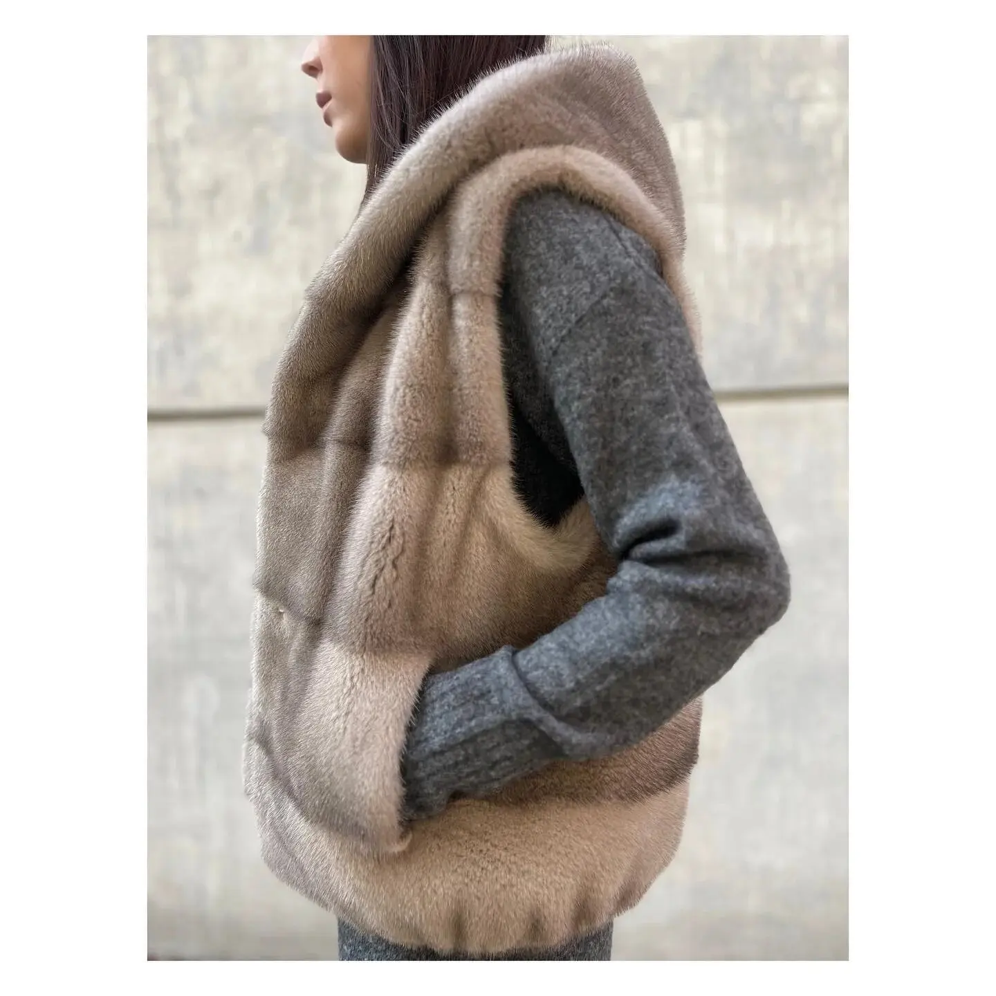 HDHOHR 2026 High Quality Real Mink Fur Vast Full Pelt Fur Coats Fashion Natural Mink Fur Jackets Winter Female Fur Warm Vast