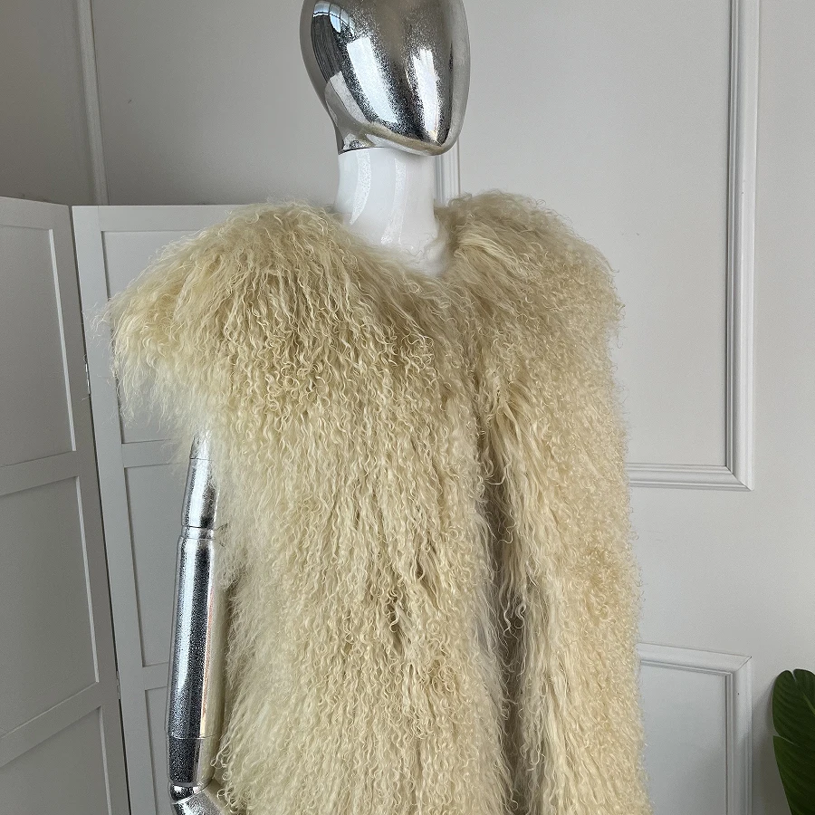 Women's Lamb Fur Vest Real Sheepskin Vest Mongolia Sheep Fur Vests Female Winter Clothing Fashion New Arrivals
