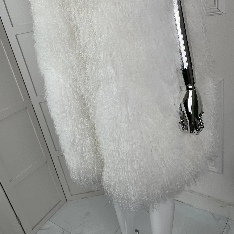 Women's Lamb Fur Vest Real Sheepskin Vest Mongolia Sheep Fur Vests Female Winter Clothing Fashion New Arrivals