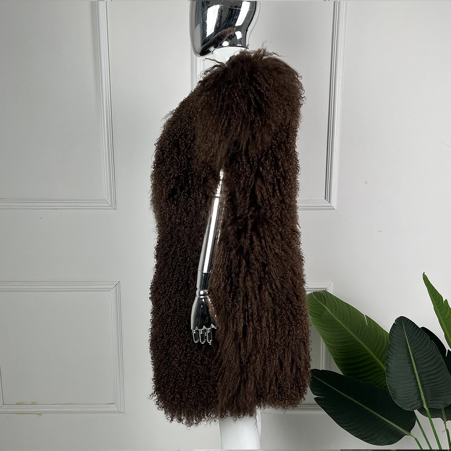 Women's Lamb Fur Vest Real Sheepskin Vest Mongolia Sheep Fur Vests Female Winter Clothing Fashion New Arrivals
