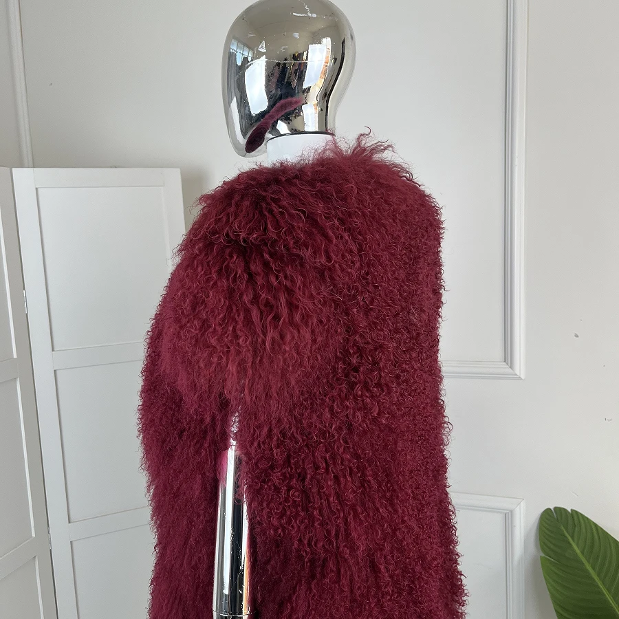 Women's Lamb Fur Vest Real Sheepskin Vest Mongolia Sheep Fur Vests Female Winter Clothing Fashion New Arrivals