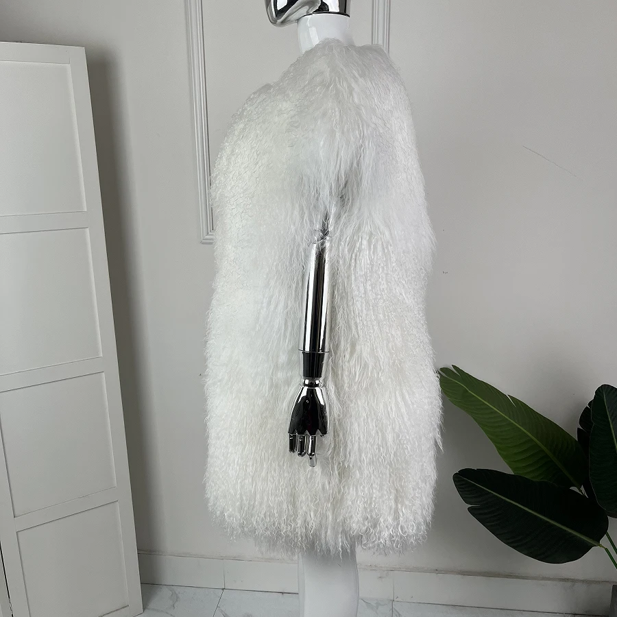 Women's Lamb Fur Vest Real Sheepskin Vest Mongolia Sheep Fur Vests Female Winter Clothing Fashion New Arrivals