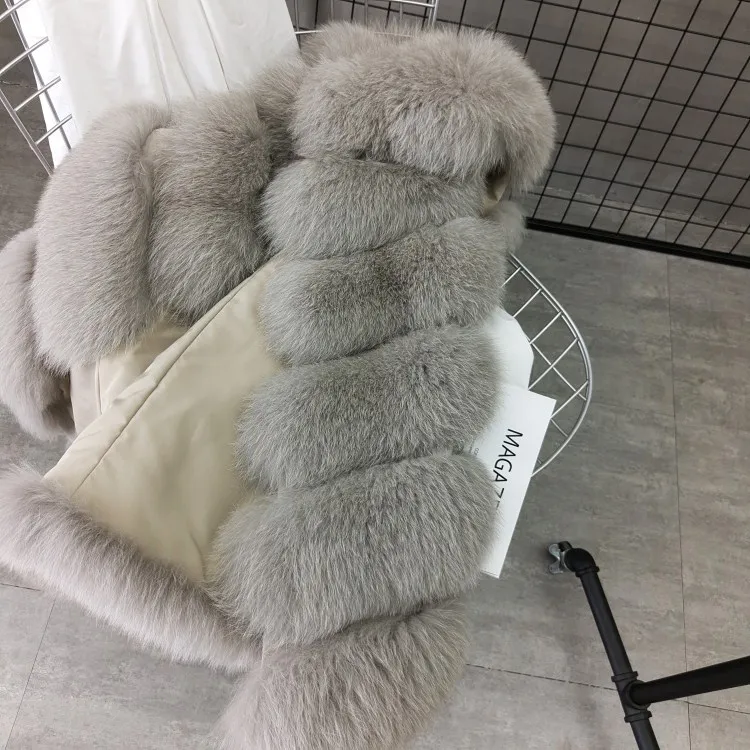 Women Natural Real Fox Fur Vest Autumn Winter Ladies 6 Strips Gilet Sleeveless Genuine Fur Coat Female Real Fur Vest Waistcoat