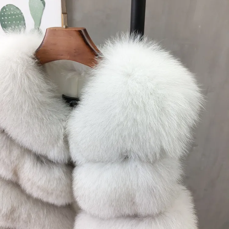 Women Natural Real Fox Fur Vest Autumn Winter Ladies 6 Strips Gilet Sleeveless Genuine Fur Coat Female Real Fur Vest Waistcoat