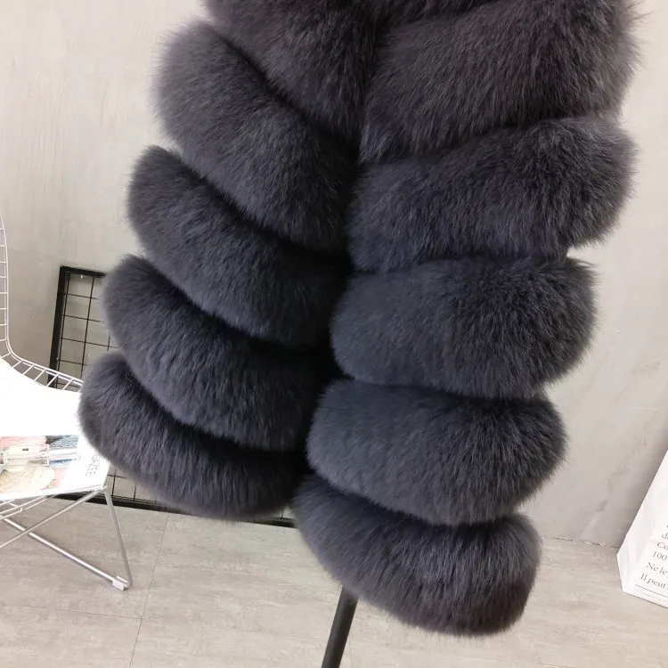 Women Natural Real Fox Fur Vest Autumn Winter Ladies 6 Strips Gilet Sleeveless Genuine Fur Coat Female Real Fur Vest Waistcoat