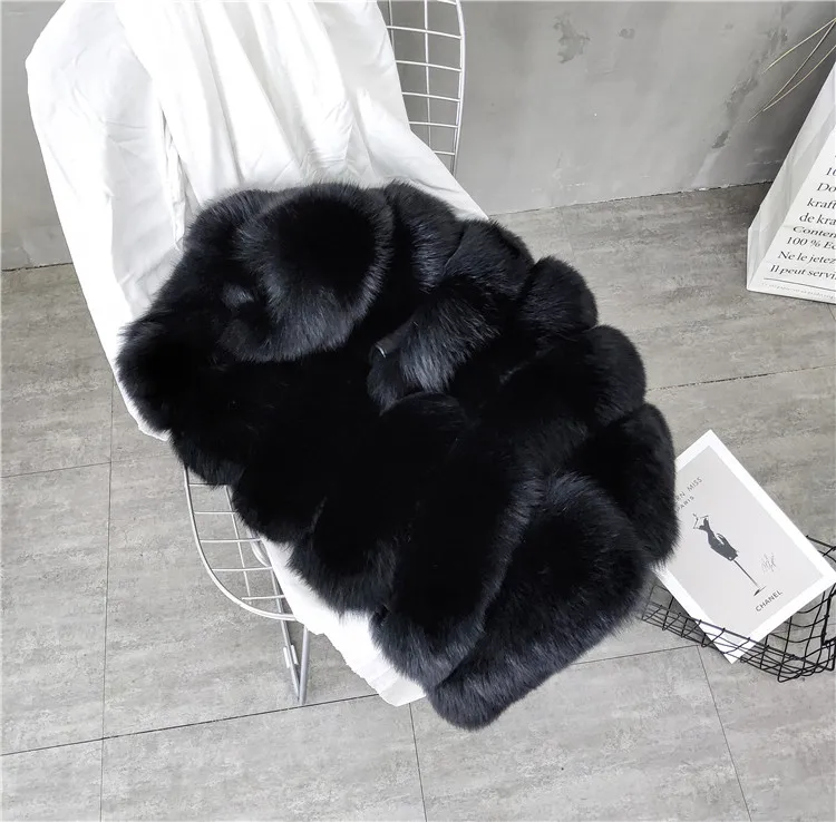 Women Natural Real Fox Fur Vest Autumn Winter Ladies 6 Strips Gilet Sleeveless Genuine Fur Coat Female Real Fur Vest Waistcoat
