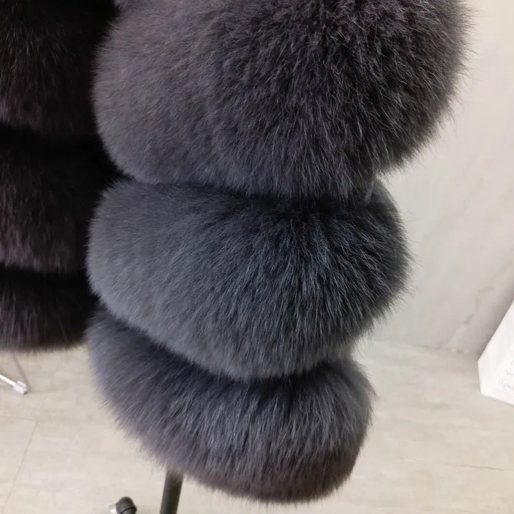 Women Natural Real Fox Fur Vest Autumn Winter Ladies 6 Strips Gilet Sleeveless Genuine Fur Coat Female Real Fur Vest Waistcoat