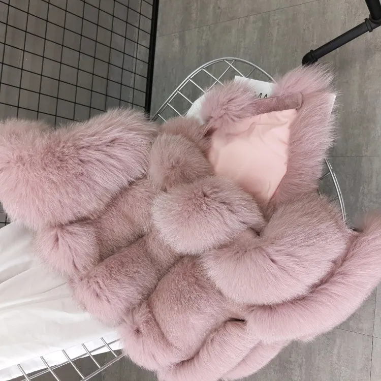 Women Natural Real Fox Fur Vest Autumn Winter Ladies 6 Strips Gilet Sleeveless Genuine Fur Coat Female Real Fur Vest Waistcoat
