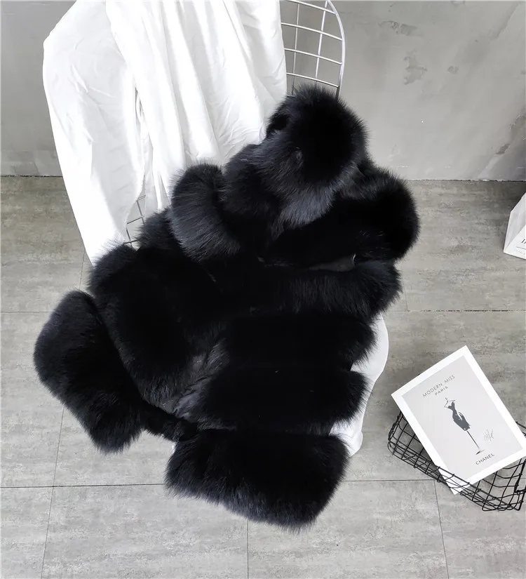 Women Natural Real Fox Fur Vest Autumn Winter Ladies 6 Strips Gilet Sleeveless Genuine Fur Coat Female Real Fur Vest Waistcoat