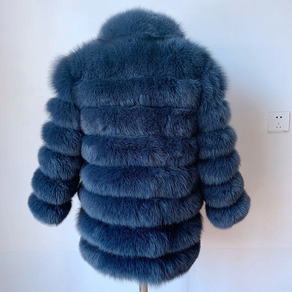 100% New Fast Shipping New Fashion Women Fashion Real Natural Fox Fur Long Coat true fur coat and stylish natural fox fur jacke