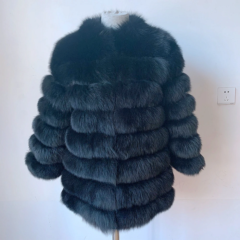 100% New Fast Shipping New Fashion Women Fashion Real Natural Fox Fur Long Coat true fur coat and stylish natural fox fur jacke