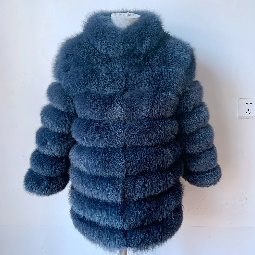 100% New Fast Shipping New Fashion Women Fashion Real Natural Fox Fur Long Coat true fur coat and stylish natural fox fur jacke