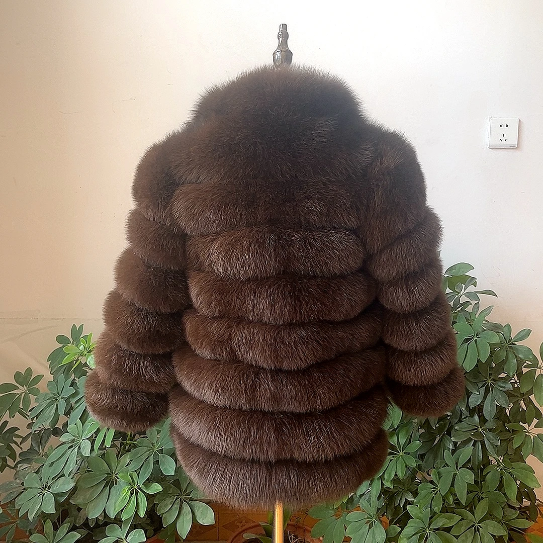 100% New Fast Shipping New Fashion Women Fashion Real Natural Fox Fur Long Coat true fur coat and stylish natural fox fur jacke