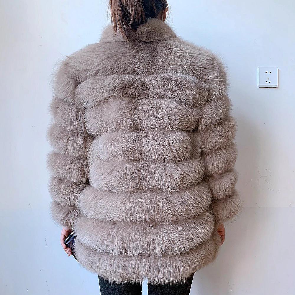 100% New Fast Shipping New Fashion Women Fashion Real Natural Fox Fur Long Coat true fur coat and stylish natural fox fur jacke