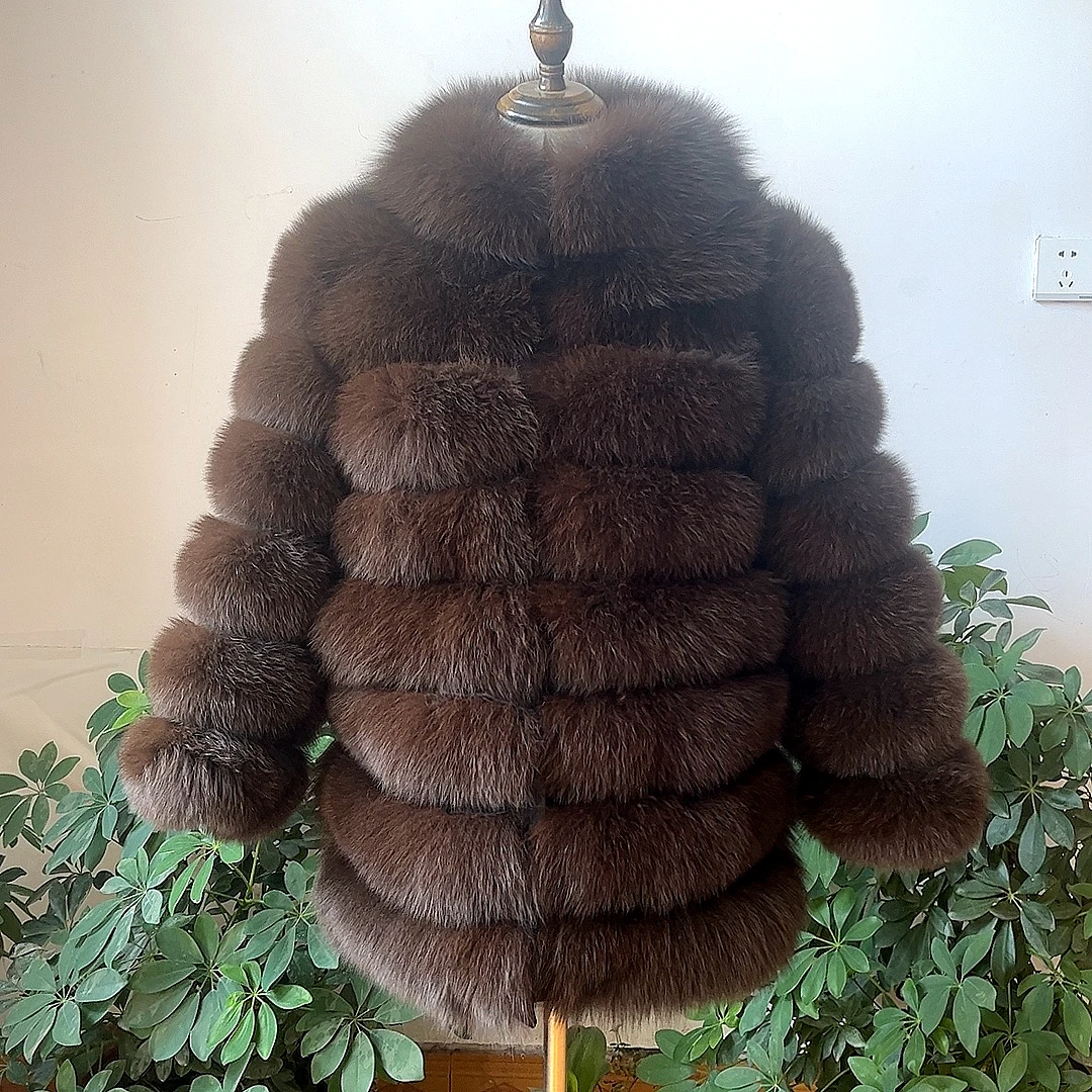 100% New Fast Shipping New Fashion Women Fashion Real Natural Fox Fur Long Coat true fur coat and stylish natural fox fur jacke