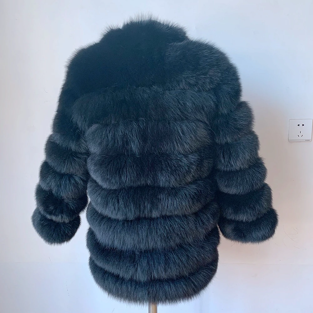 100% New Fast Shipping New Fashion Women Fashion Real Natural Fox Fur Long Coat true fur coat and stylish natural fox fur jacke