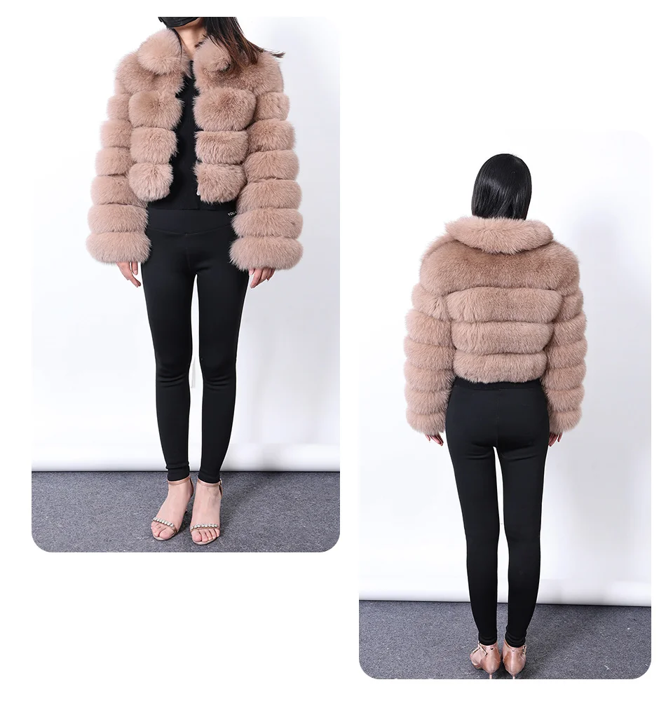 2026 Maomaokong White Real Fur Jacket Women Winter Short Natural Fox Fur Lady Zipper Fur Coat Female Warm Jacket with Collar