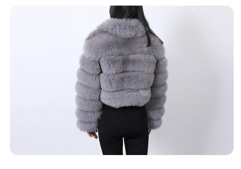 2026 Maomaokong White Real Fur Jacket Women Winter Short Natural Fox Fur Lady Zipper Fur Coat Female Warm Jacket with Collar