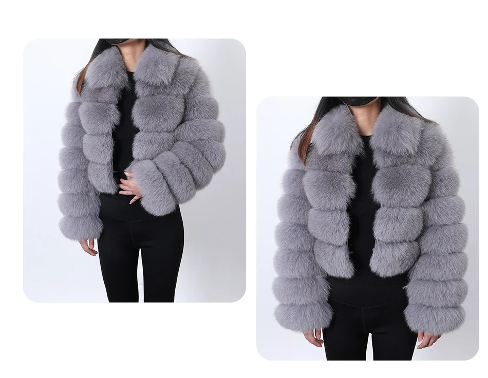 2026 Maomaokong White Real Fur Jacket Women Winter Short Natural Fox Fur Lady Zipper Fur Coat Female Warm Jacket with Collar