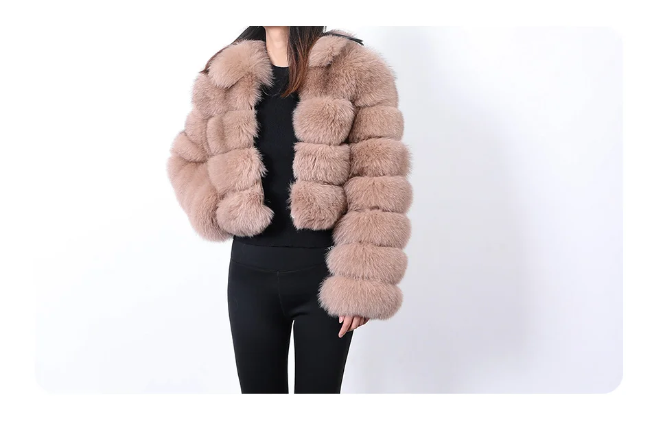2026 Maomaokong White Real Fur Jacket Women Winter Short Natural Fox Fur Lady Zipper Fur Coat Female Warm Jacket with Collar