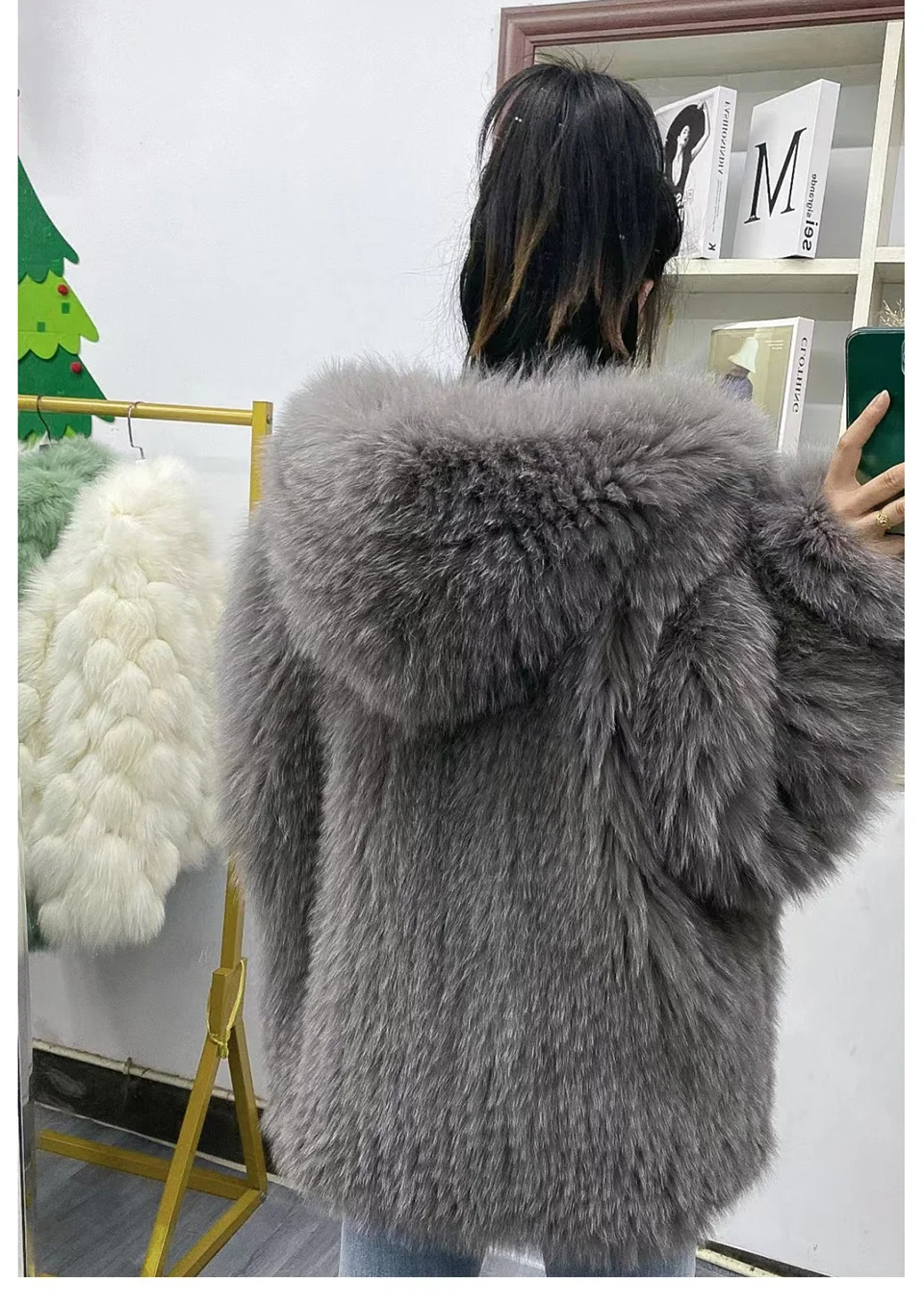 FURTJY New Style Jackets Autumn Winter Luxury Knitted Fur Coat Women Double Long Sleeve Woven Liner Fashion Real Fox Fur Coat