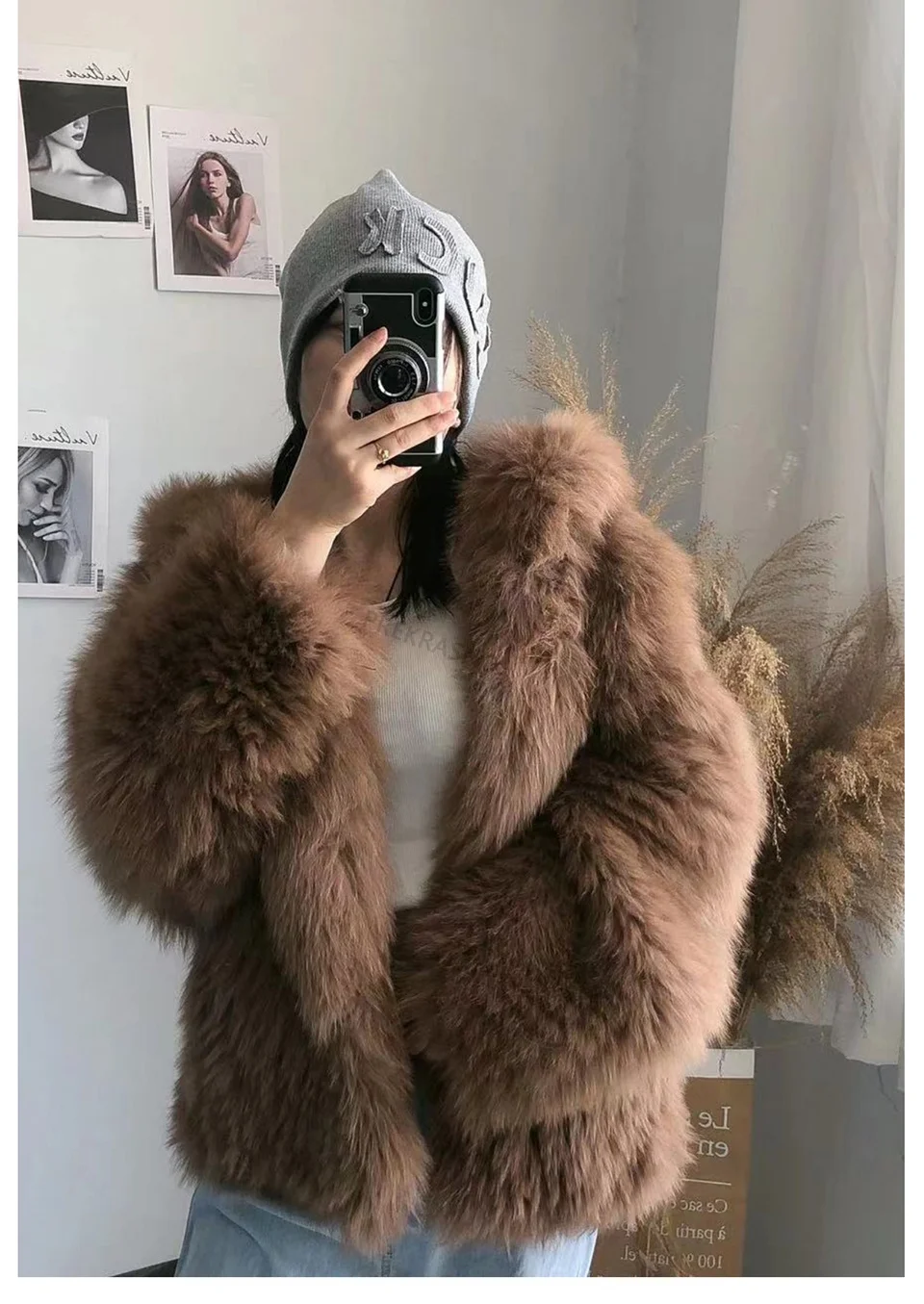 FURTJY New Style Jackets Autumn Winter Luxury Knitted Fur Coat Women Double Long Sleeve Woven Liner Fashion Real Fox Fur Coat