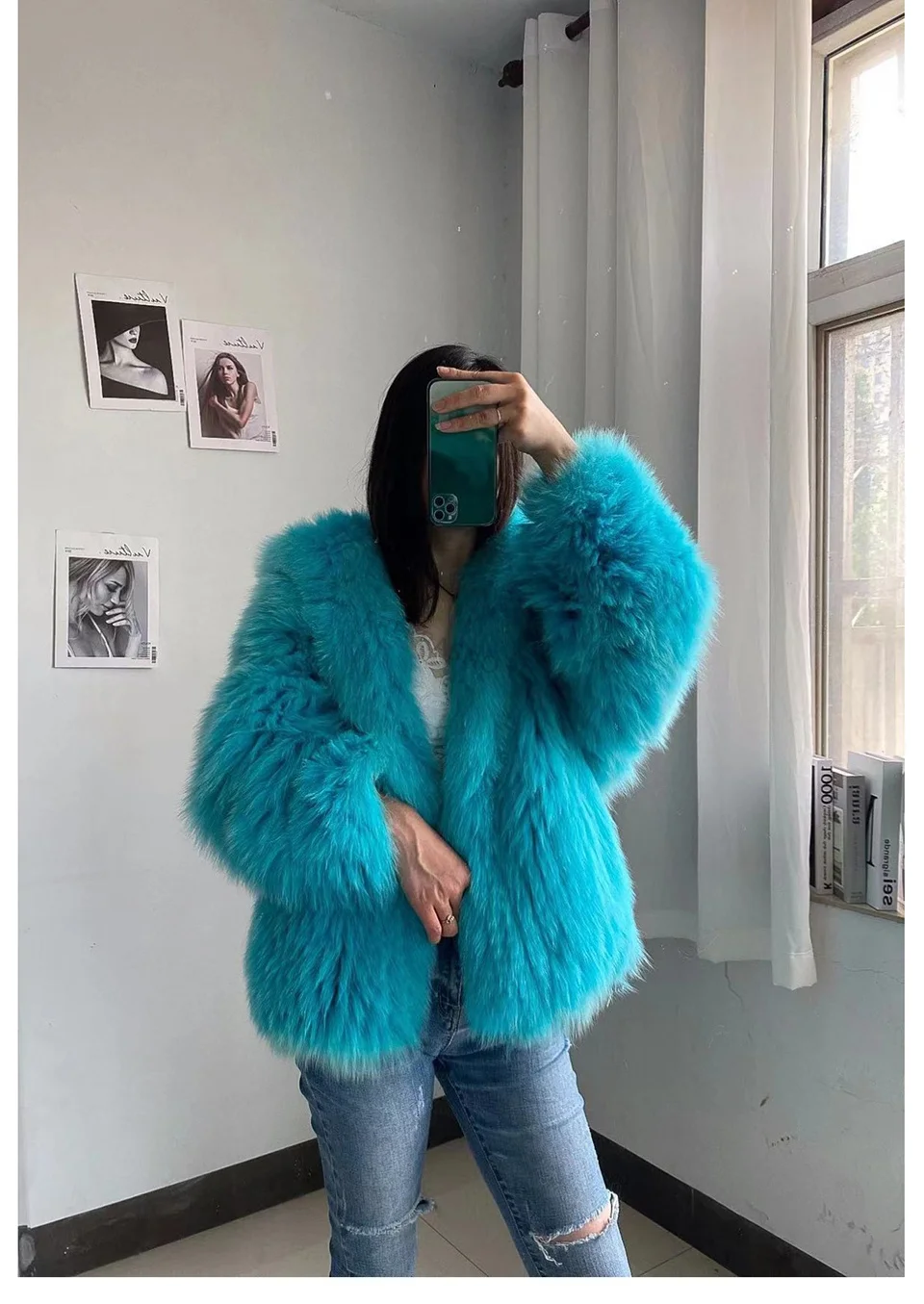 FURTJY New Style Jackets Autumn Winter Luxury Knitted Fur Coat Women Double Long Sleeve Woven Liner Fashion Real Fox Fur Coat