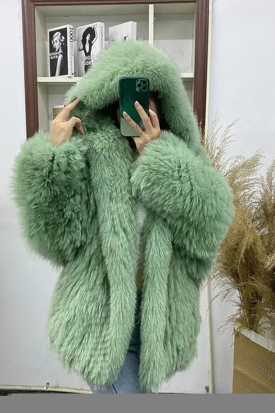 FURTJY New Style Jackets Autumn Winter Luxury Knitted Fur Coat Women Double Long Sleeve Woven Liner Fashion Real Fox Fur Coat