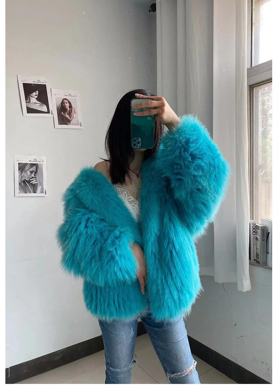 FURTJY New Style Jackets Autumn Winter Luxury Knitted Fur Coat Women Double Long Sleeve Woven Liner Fashion Real Fox Fur Coat