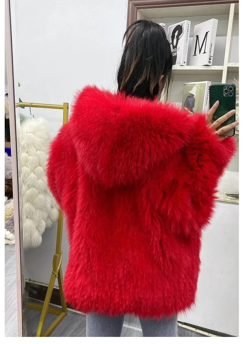 FURTJY New Style Jackets Autumn Winter Luxury Knitted Fur Coat Women Double Long Sleeve Woven Liner Fashion Real Fox Fur Coat