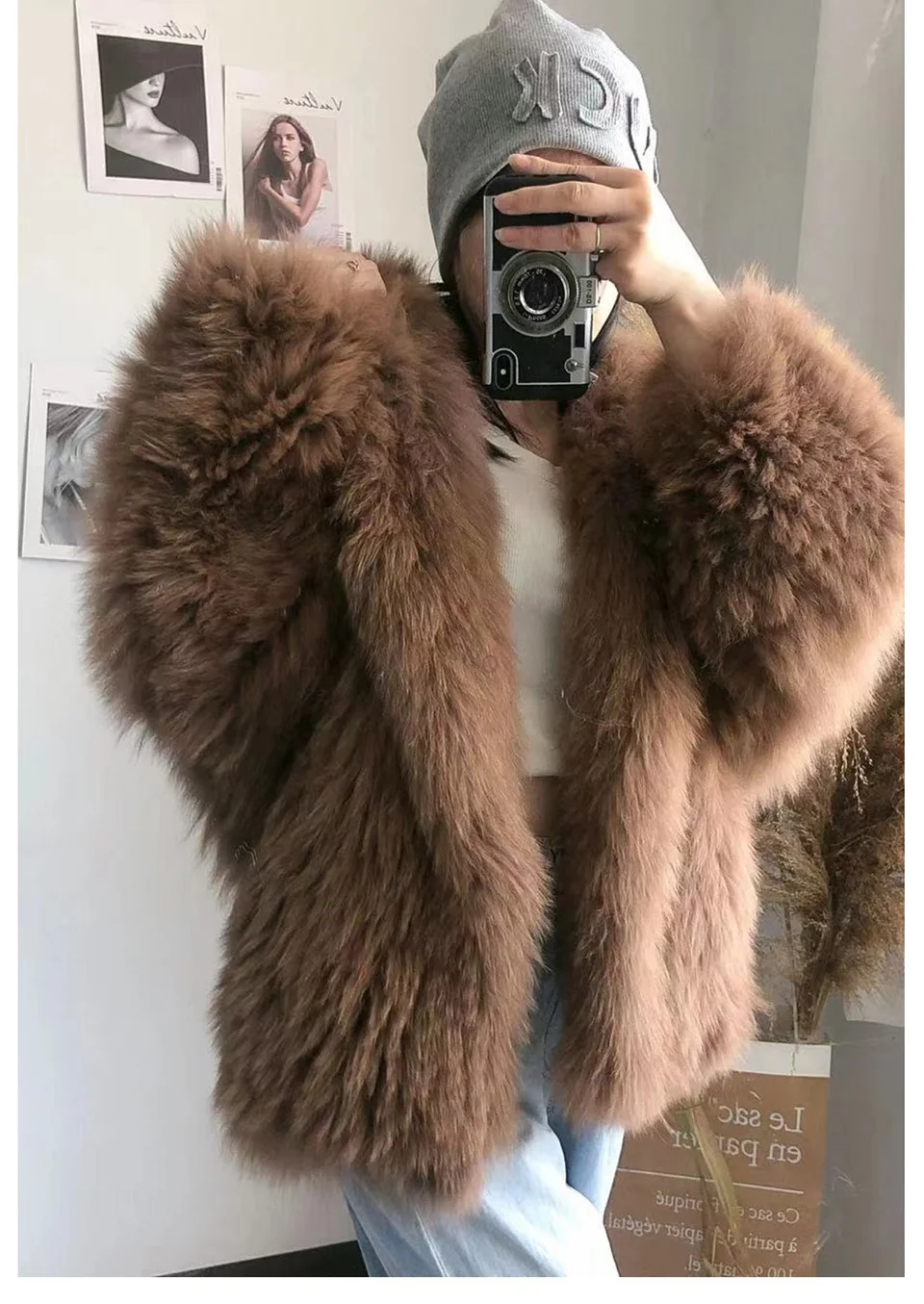 FURTJY New Style Jackets Autumn Winter Luxury Knitted Fur Coat Women Double Long Sleeve Woven Liner Fashion Real Fox Fur Coat