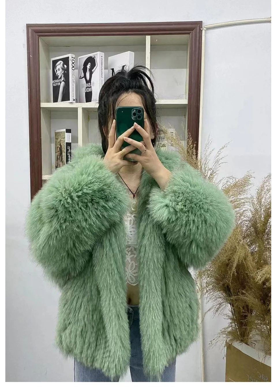 FURTJY New Style Jackets Autumn Winter Luxury Knitted Fur Coat Women Double Long Sleeve Woven Liner Fashion Real Fox Fur Coat