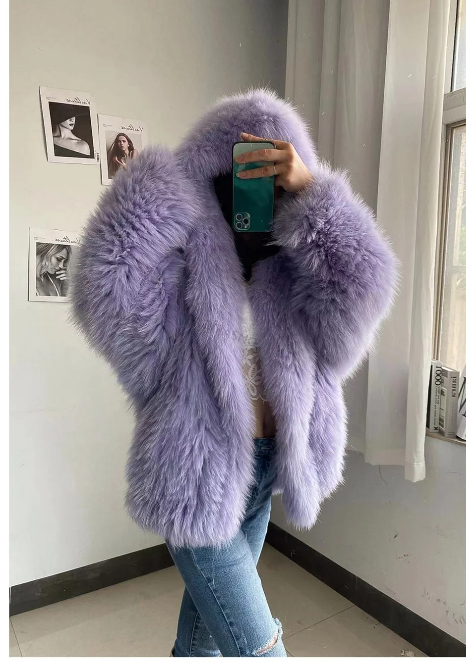 FURTJY New Style Jackets Autumn Winter Luxury Knitted Fur Coat Women Double Long Sleeve Woven Liner Fashion Real Fox Fur Coat