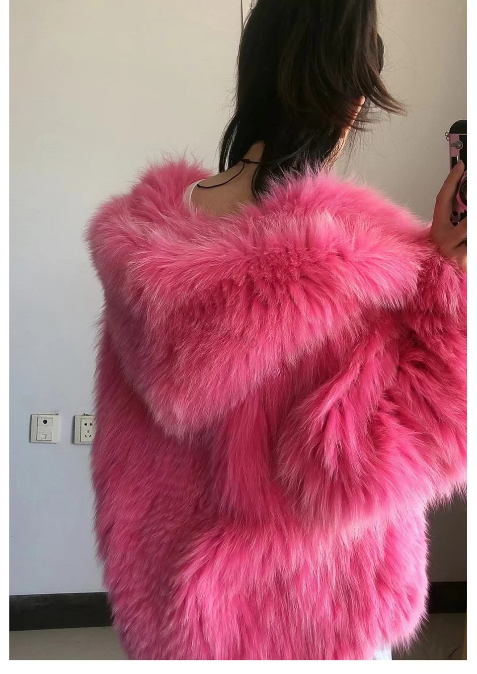 FURTJY New Style Jackets Autumn Winter Luxury Knitted Fur Coat Women Double Long Sleeve Woven Liner Fashion Real Fox Fur Coat
