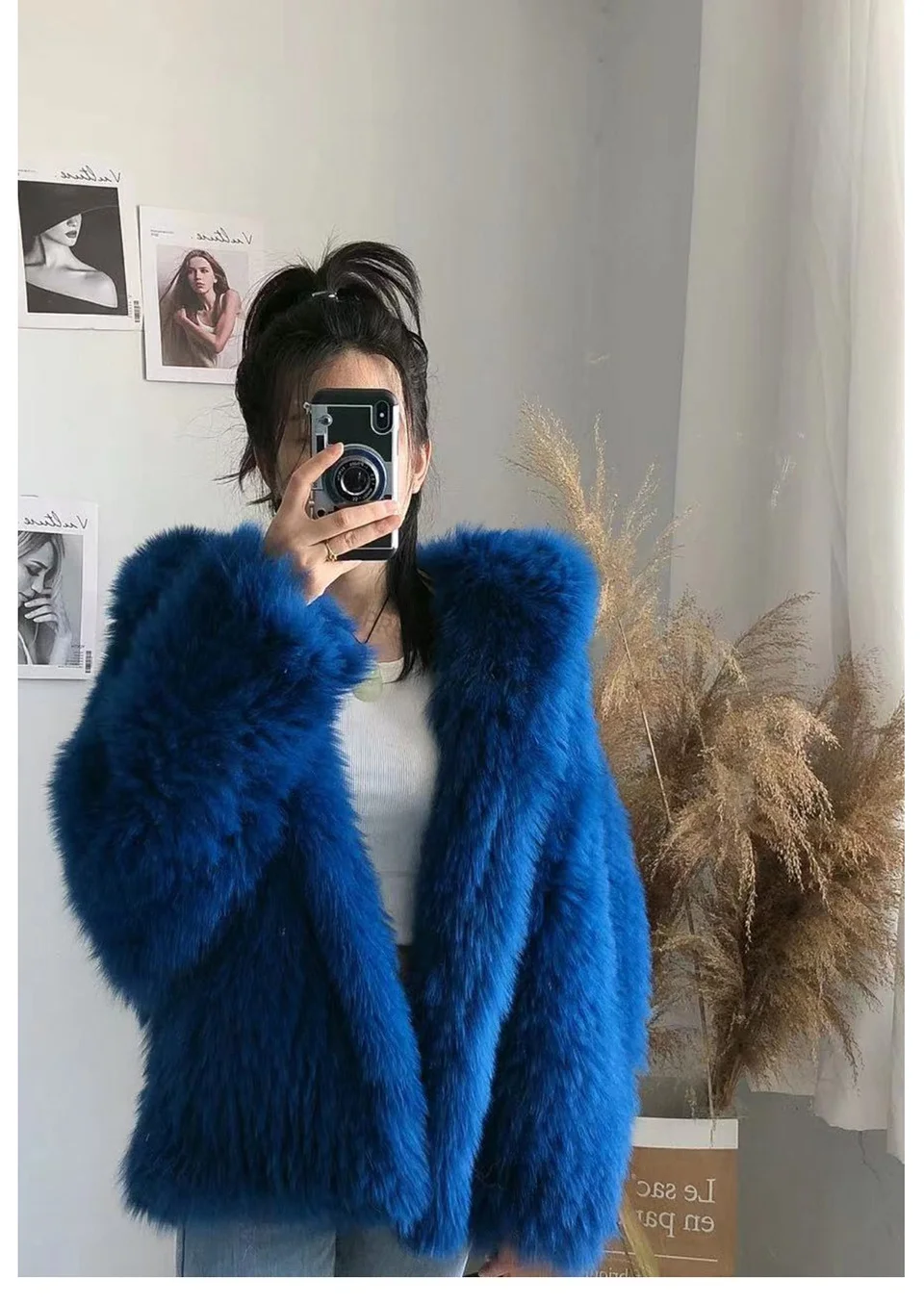FURTJY New Style Jackets Autumn Winter Luxury Knitted Fur Coat Women Double Long Sleeve Woven Liner Fashion Real Fox Fur Coat