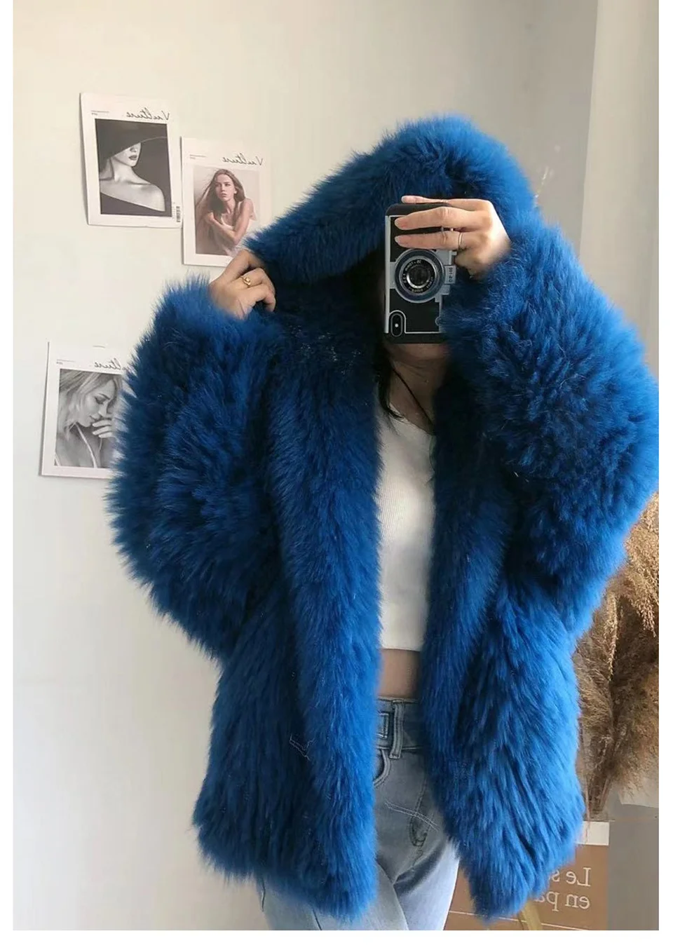 FURTJY New Style Jackets Autumn Winter Luxury Knitted Fur Coat Women Double Long Sleeve Woven Liner Fashion Real Fox Fur Coat