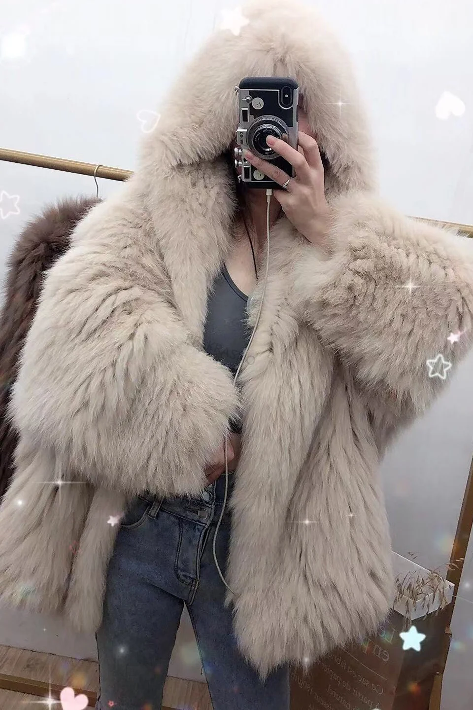 FURTJY New Style Jackets Autumn Winter Luxury Knitted Fur Coat Women Double Long Sleeve Woven Liner Fashion Real Fox Fur Coat