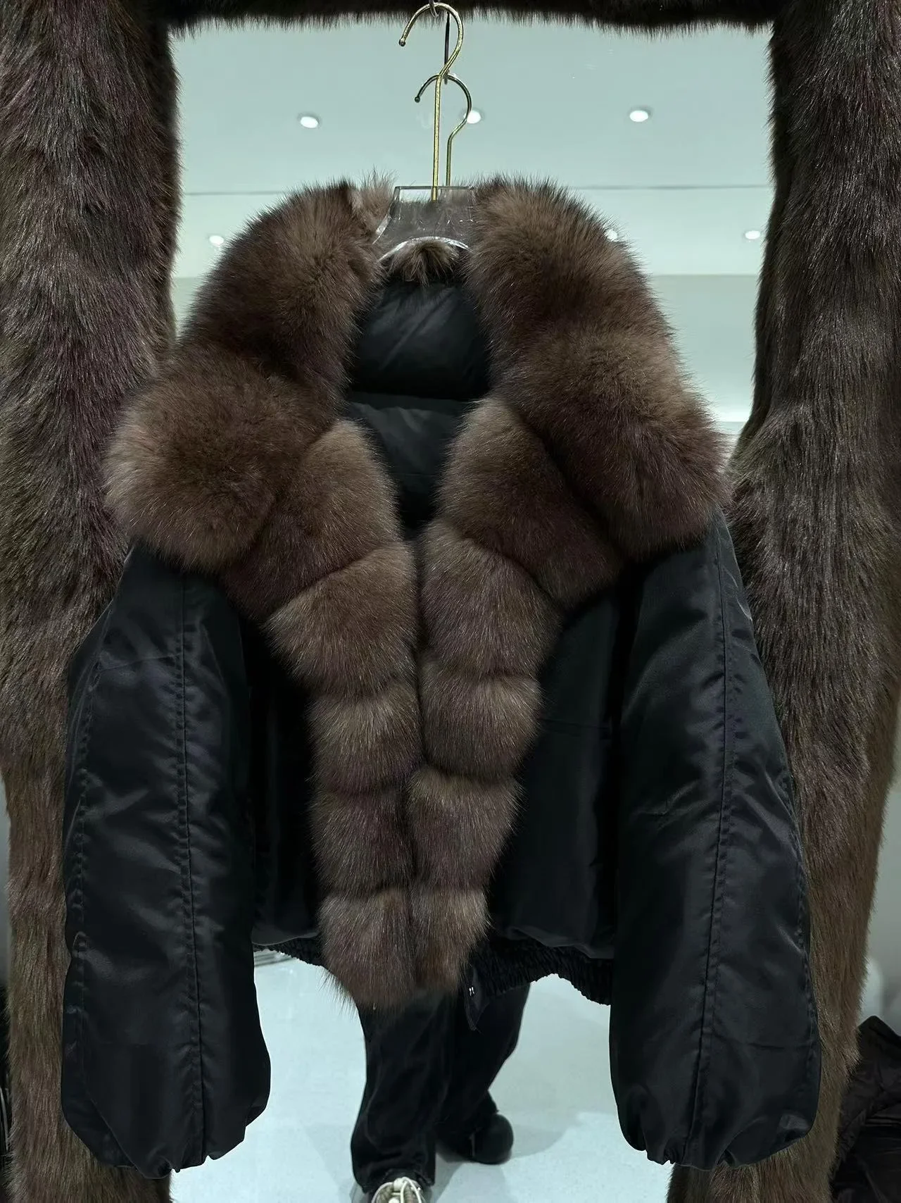 OFTBUY Big Fox Fur Collar Hooded Clothing Women Duck Down Coat Winter Warm Thick Jacket with Fur for Women Short Slim Outerwear
