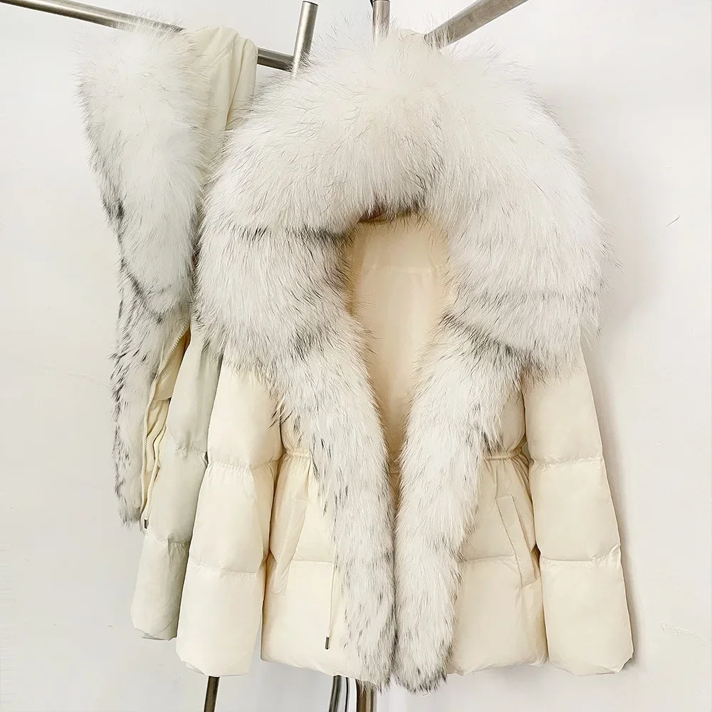 OFTBUY Raccoon Fur Hooded Down Clothes Women Duck Down Clothing Big Warm Thick Jacket with Fur for Women Winter Puffer Outerwear