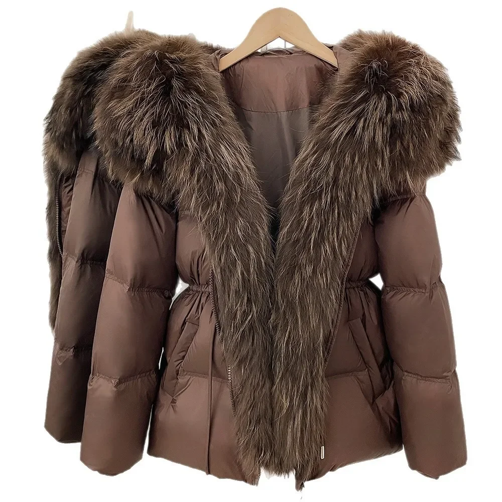OFTBUY Raccoon Fur Hooded Down Clothes Women Duck Down Clothing Big Warm Thick Jacket with Fur for Women Winter Puffer Outerwear