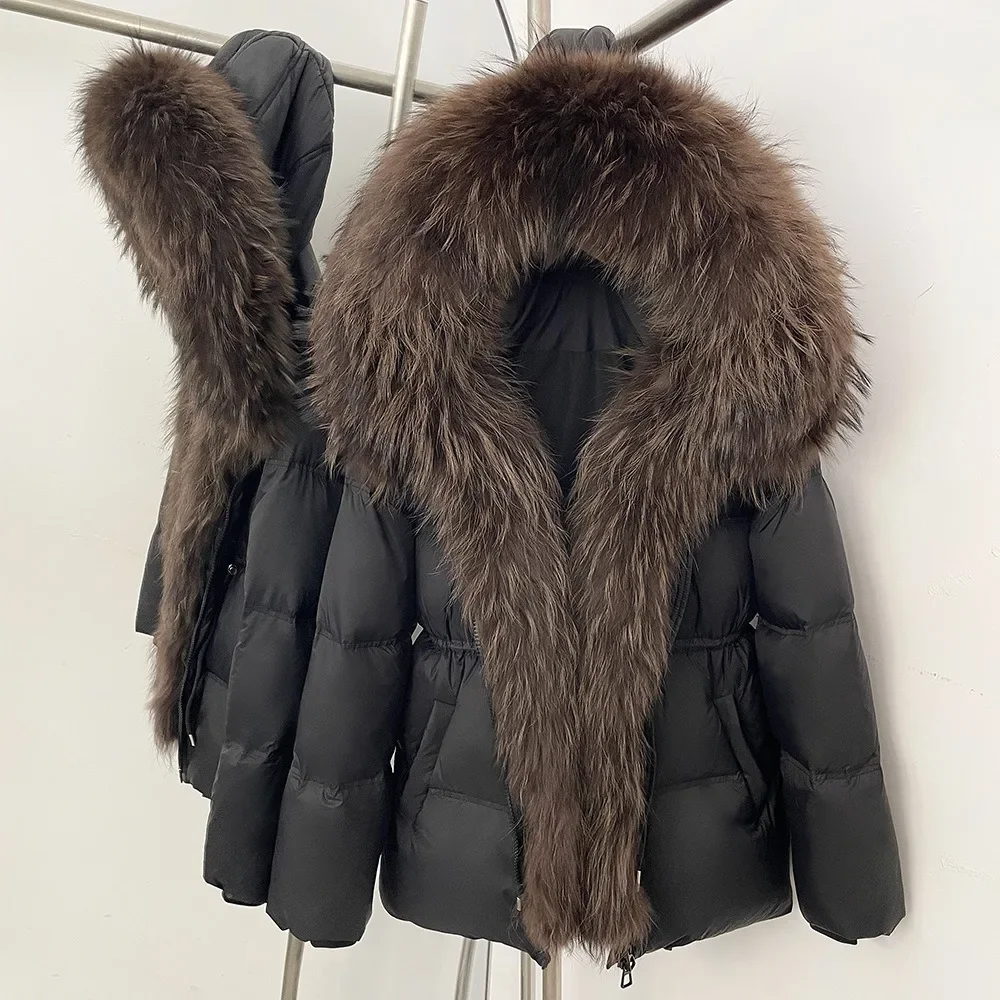OFTBUY Raccoon Fur Hooded Down Clothes Women Duck Down Clothing Big Warm Thick Jacket with Fur for Women Winter Puffer Outerwear