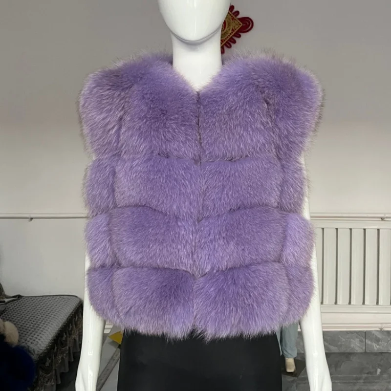 BEIZIRU Women's Sleeveless Real Fur Vest Winter Fashion Luxury Natural Vest