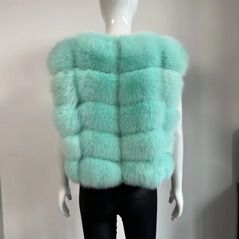 BEIZIRU Women's Sleeveless Real Fur Vest Winter Fashion Luxury Natural Vest