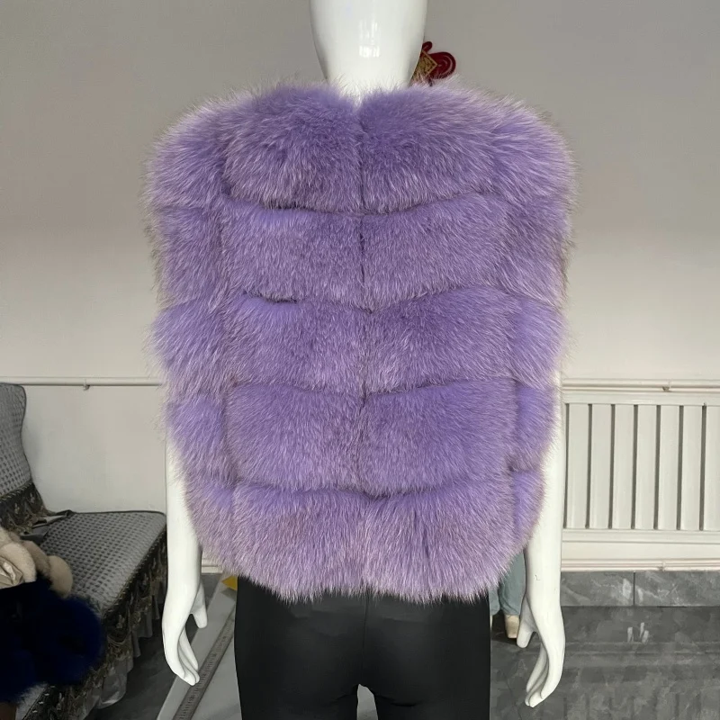 BEIZIRU Women's Sleeveless Real Fur Vest Winter Fashion Luxury Natural Vest