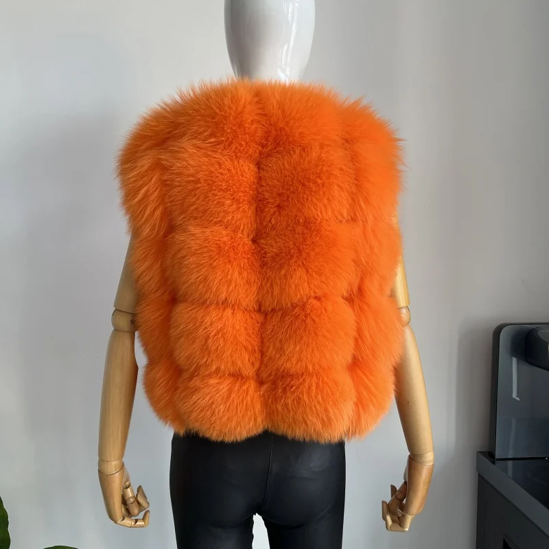 BEIZIRU Women's Sleeveless Real Fur Vest Winter Fashion Luxury Natural Vest