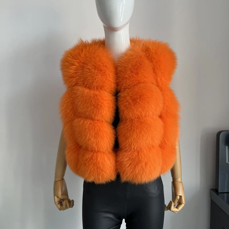 BEIZIRU Women's Sleeveless Real Fur Vest Winter Fashion Luxury Natural Vest