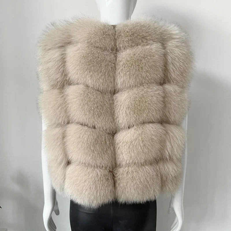 BEIZIRU Women's Sleeveless Real Fur Vest Winter Fashion Luxury Natural Vest