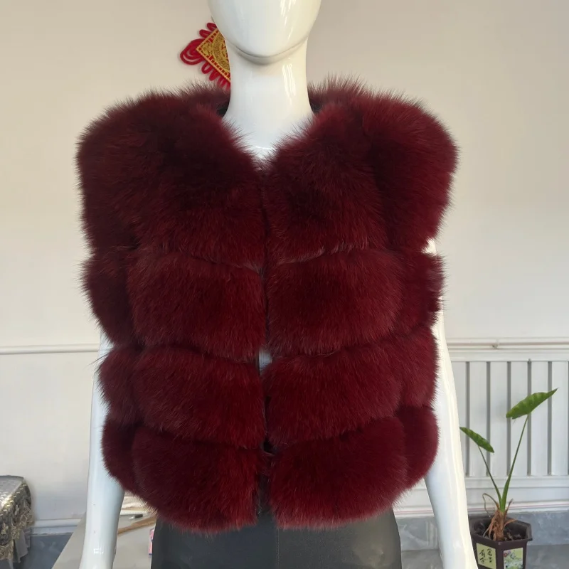 BEIZIRU Women's Sleeveless Real Fur Vest Winter Fashion Luxury Natural Vest
