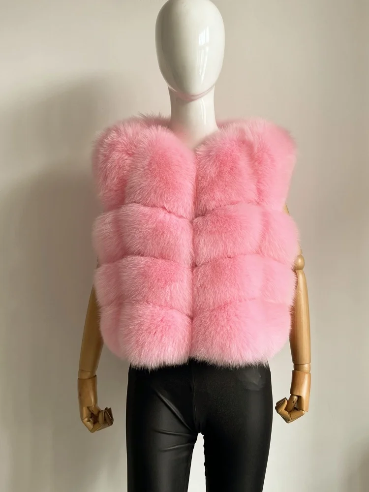 BEIZIRU Women's Sleeveless Real Fur Vest Winter Fashion Luxury Natural Vest